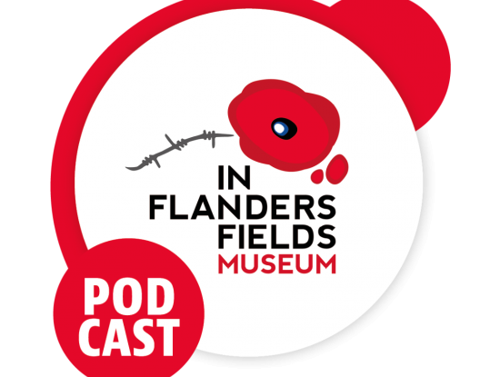 Het podcastlogo van het In Flanders Fields Museum.