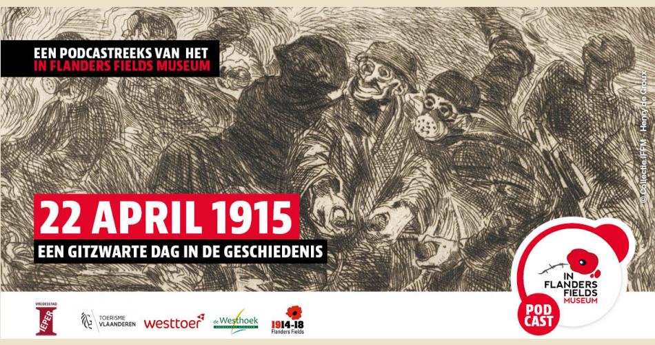 Een visuele aankondiging van de podcastreeks "22 april 1915"